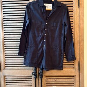 Frank & Eileen Dark Blue Long Sleeve Romper